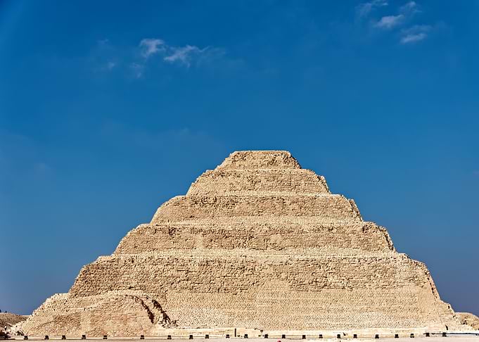 Step Pyramid Against Blue Sky