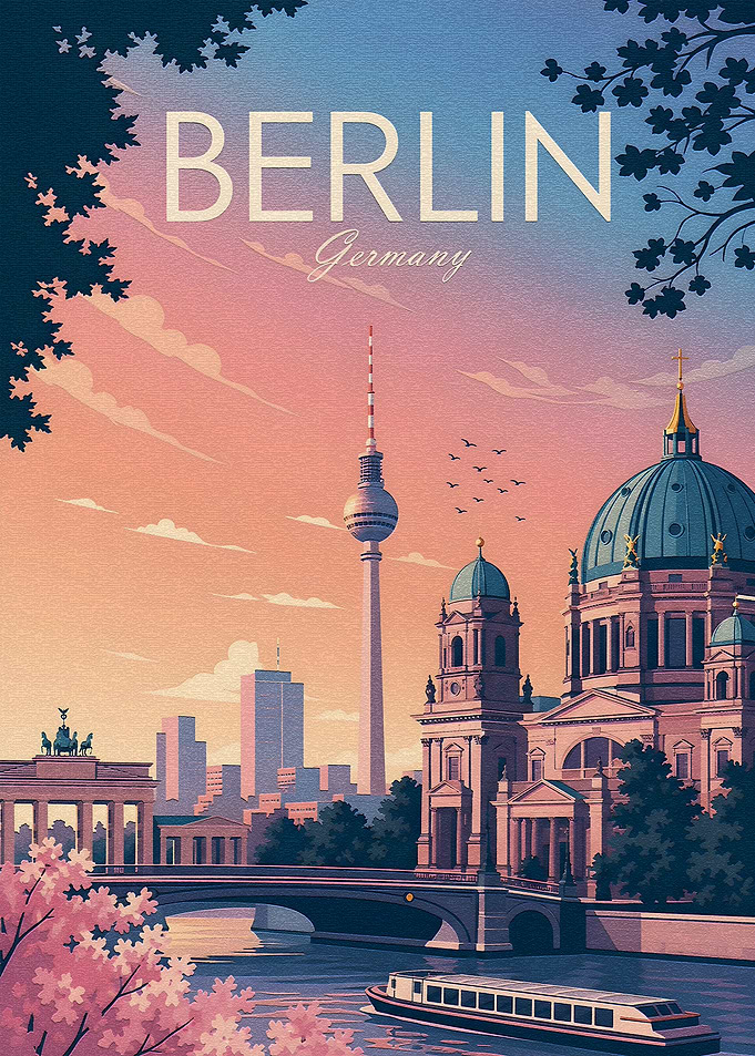 Vintage Berlin Travel Poster