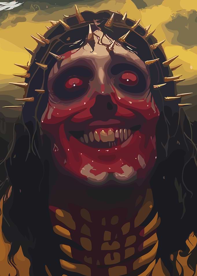 Horror Jesus with Crown of Thorns