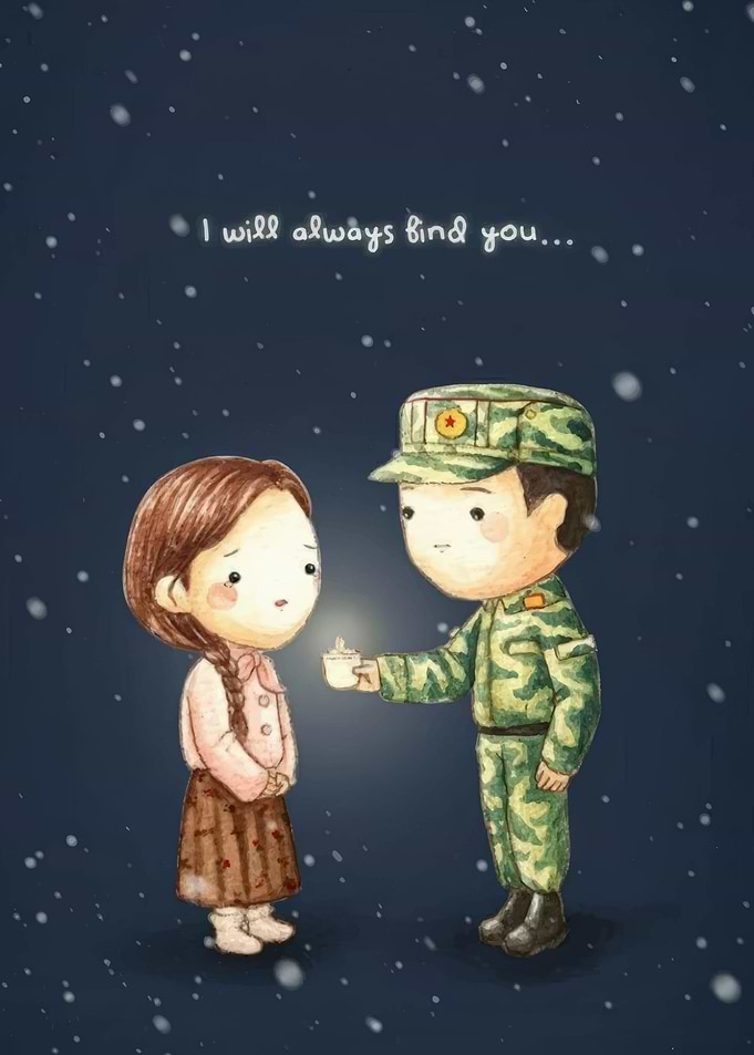 Soldier gives light to girl