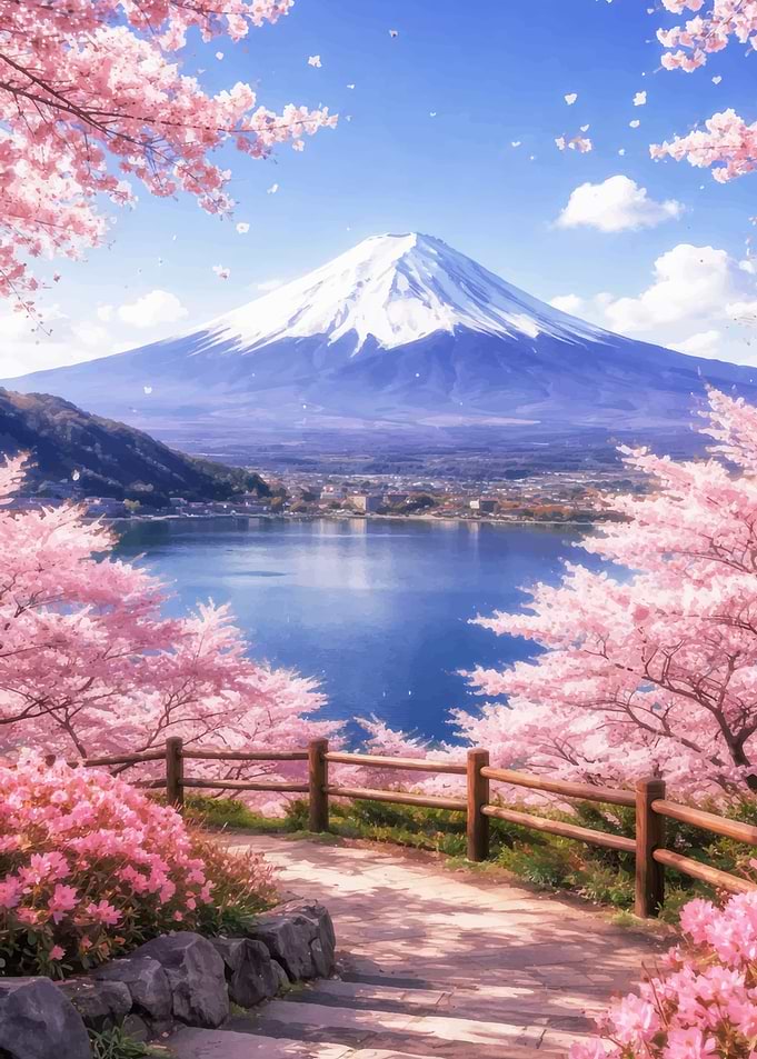 Mount Fuji with Cherry Blossoms