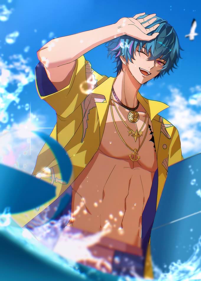 character at the beach