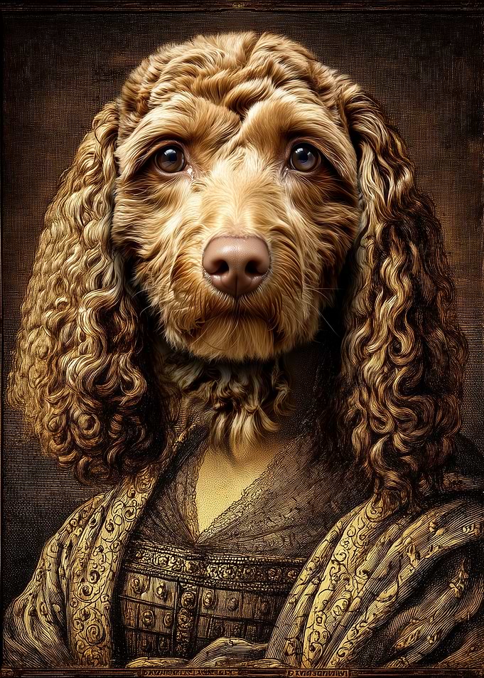 Dog Mona Lisa Portrait