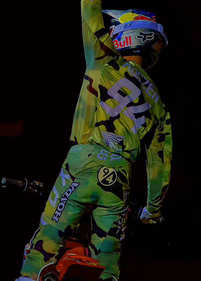Motocross Rider in Camouflage Gear