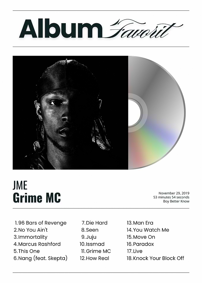 JME Grime MC Album Cover