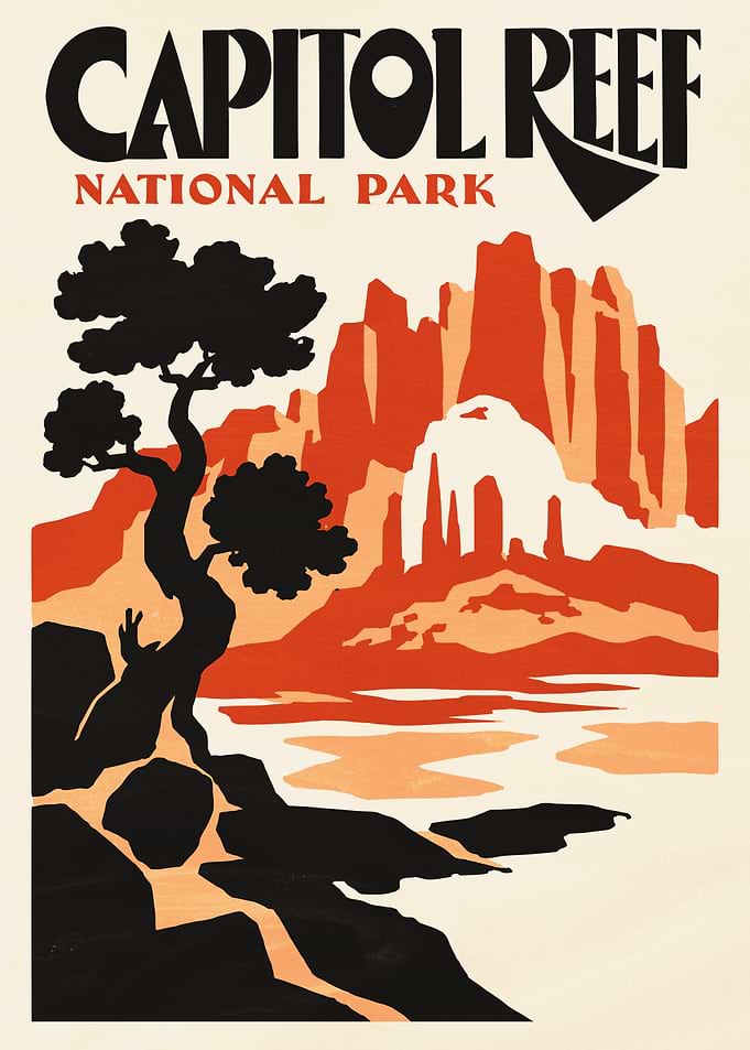 Capitol Reef National Park Vintage Poster