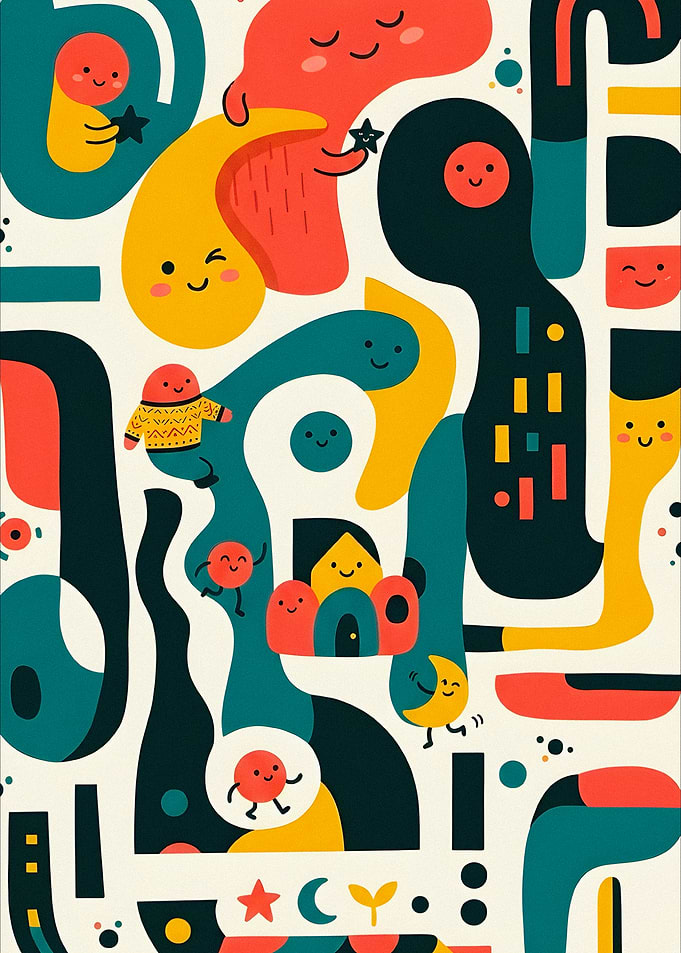 Whimsical Abstract Characters and Shapes
