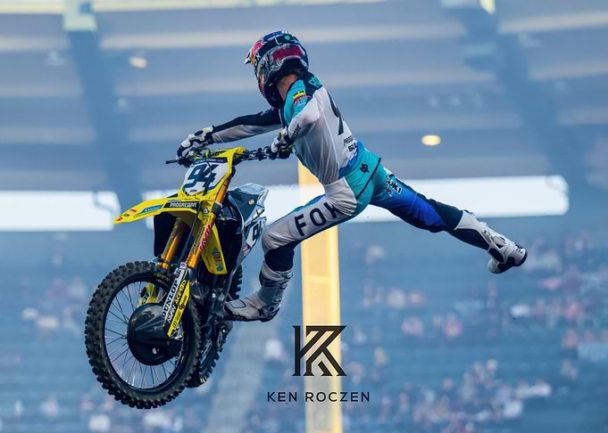 Motocross Rider Mid-Air Jump