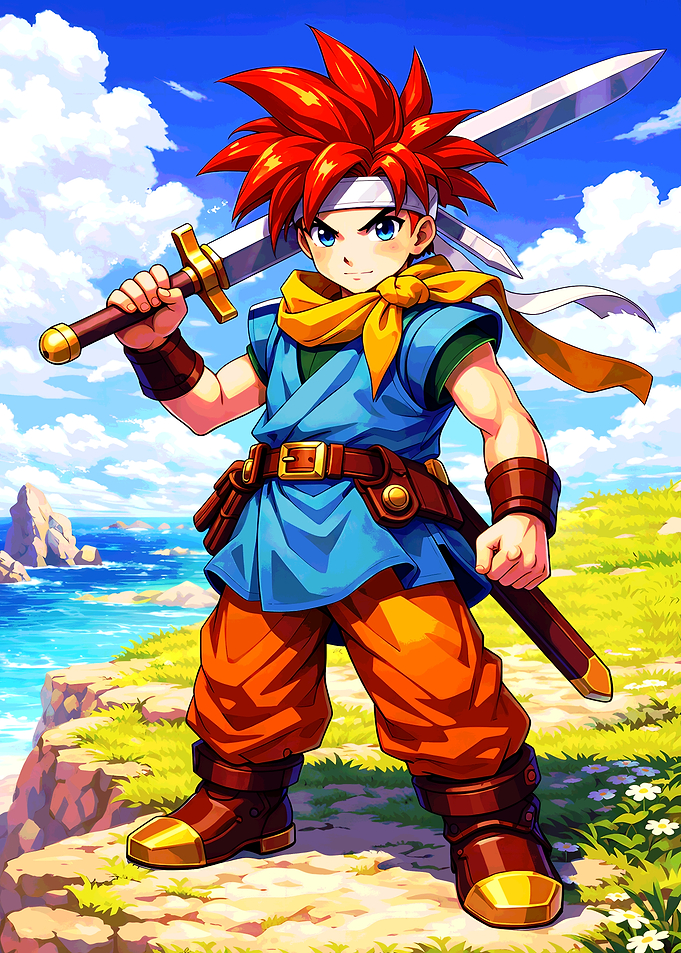 Chrono Trigger Chrono with Sword