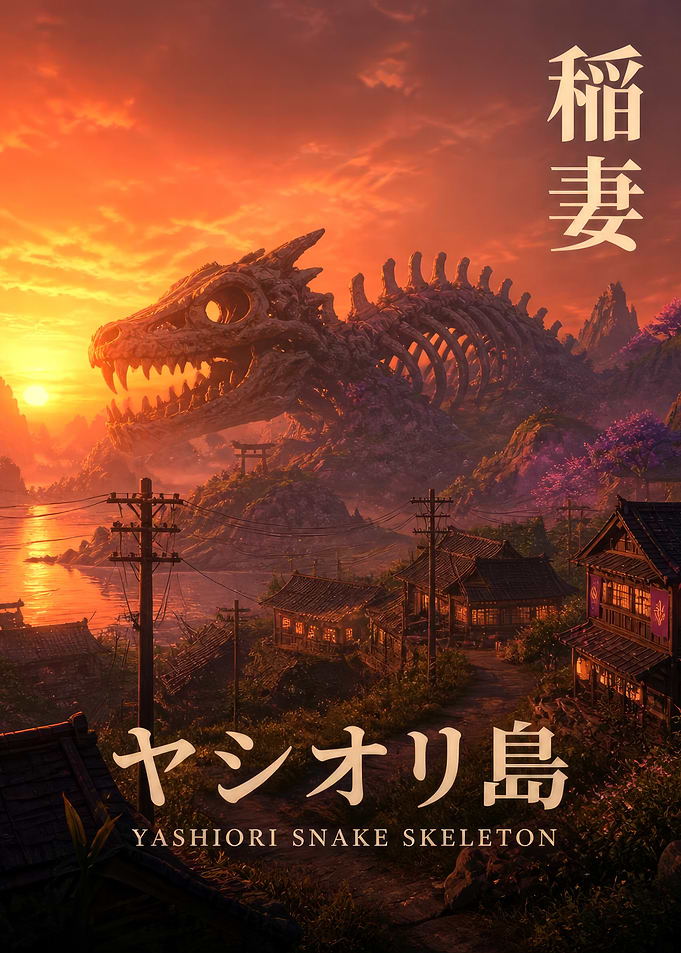 Yashiori Snake Skeleton at Sunset