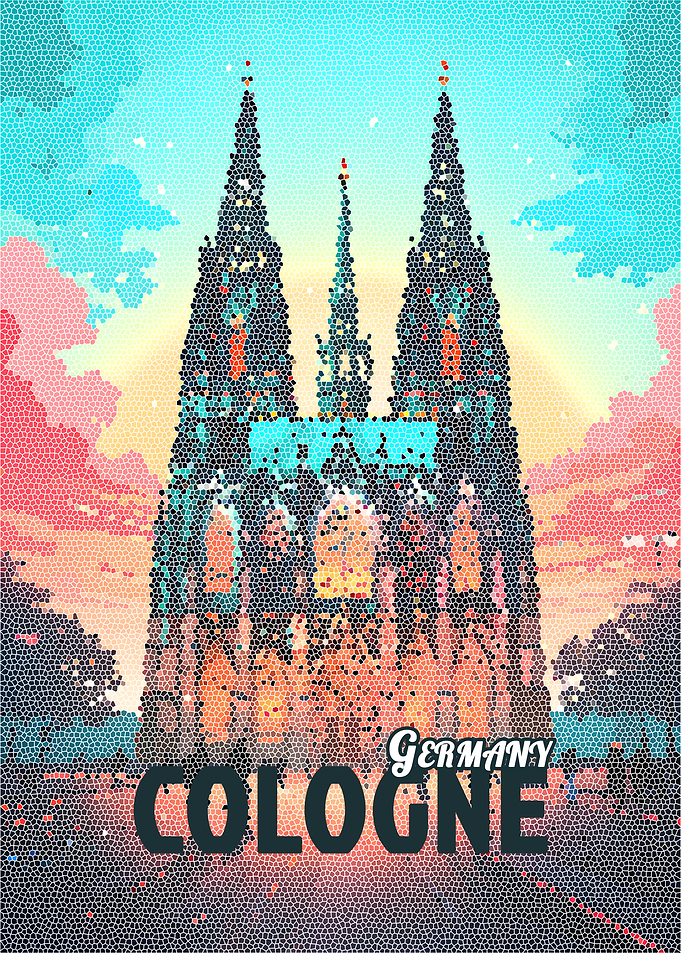 Cologne Mosaic Travel Poster