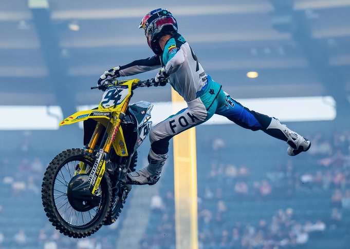 Motocross Rider Mid-Air Jump