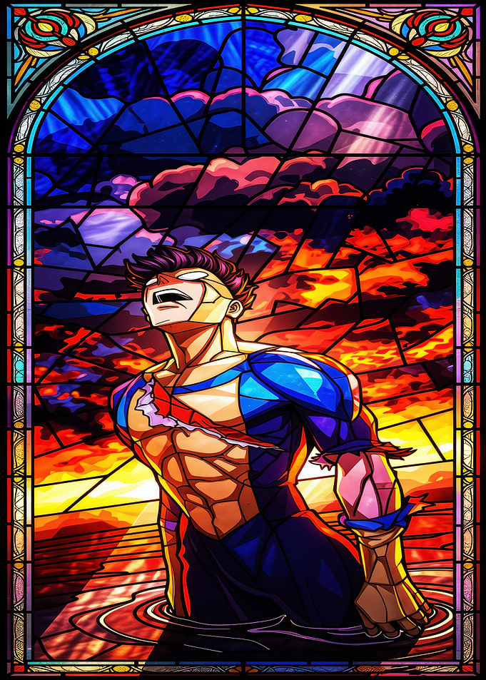 Stained Glass Invincible in Sunset comic