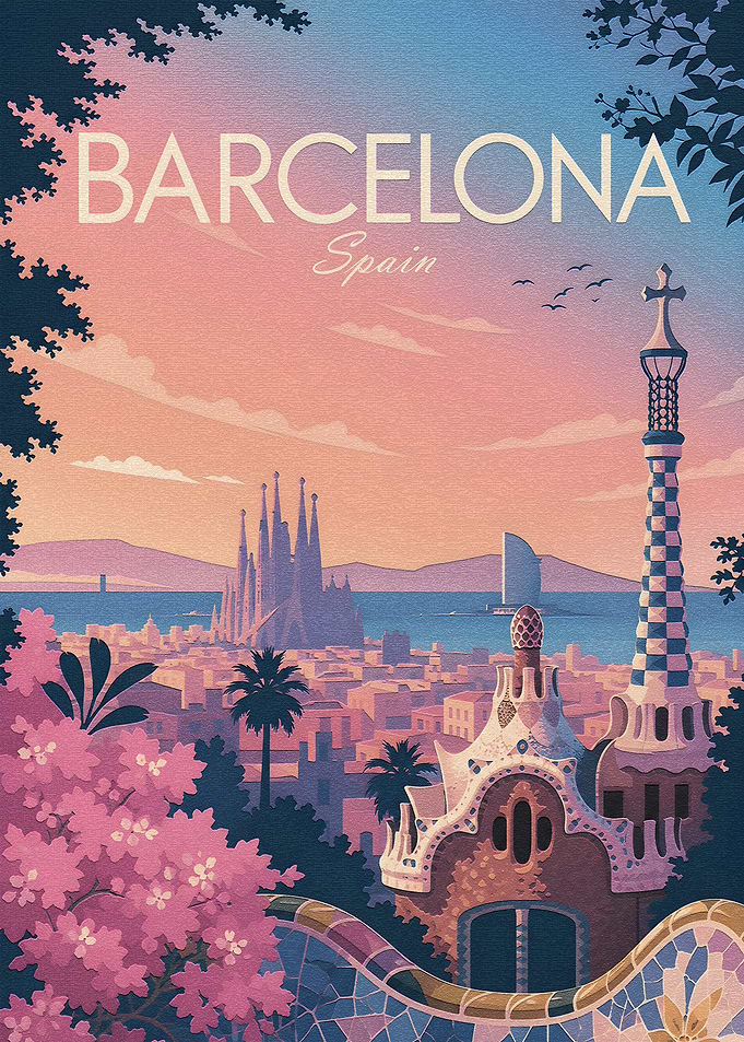 Barcelona Travel Poster