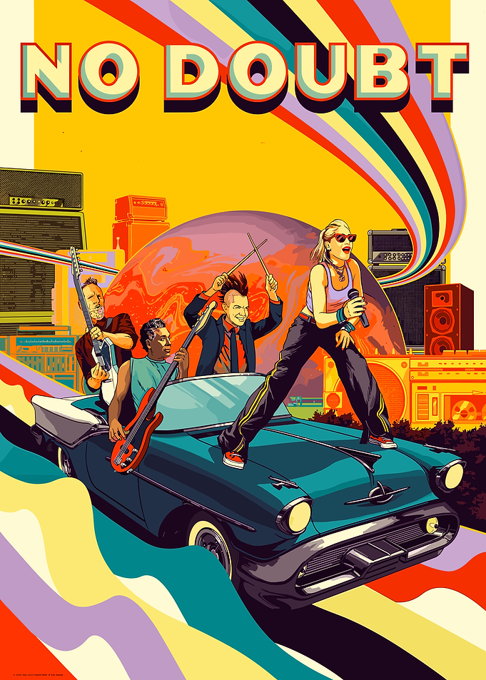 No Doubt Band in Retro Style