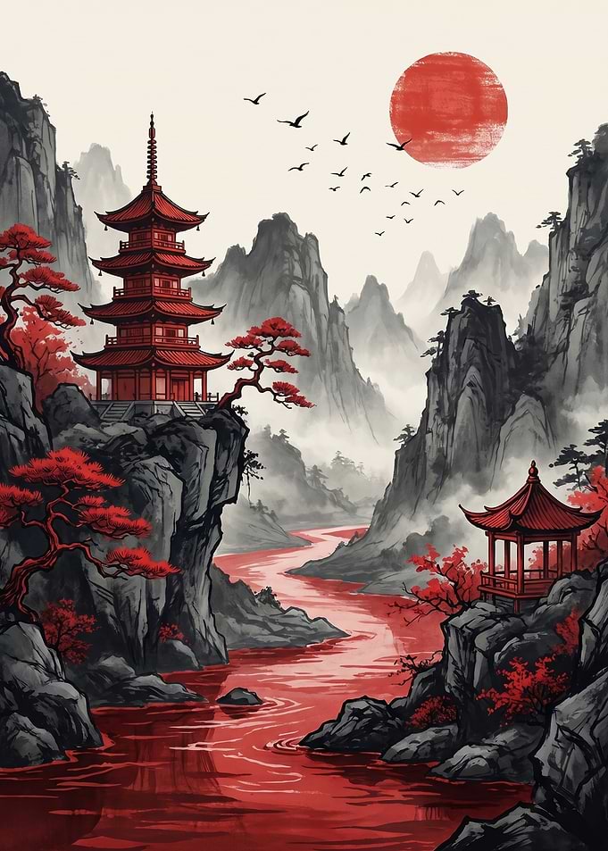 Serene Japanese Mountain Landscape