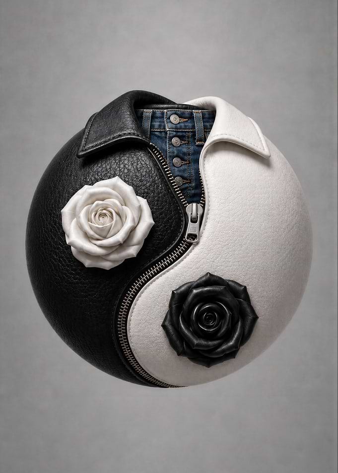 Yin Yang Jacket with Roses