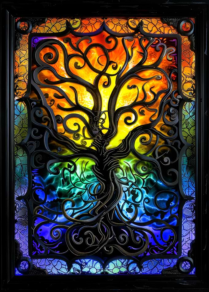 Tree of Life Stained Glass Art