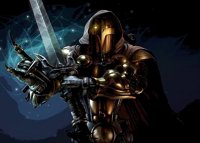 Warrior with Sword and Mask