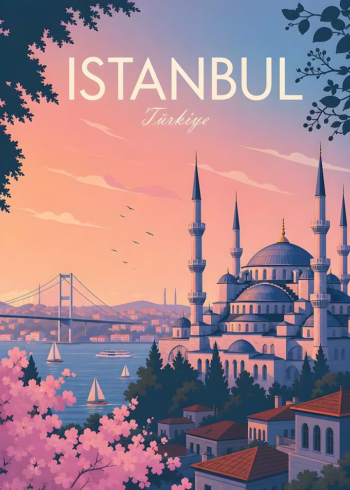 Istanbul Travel Poster