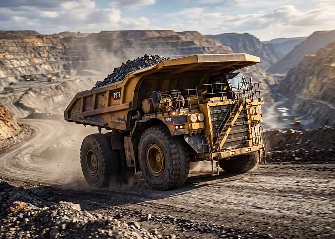 Massive mining truck in a quarry