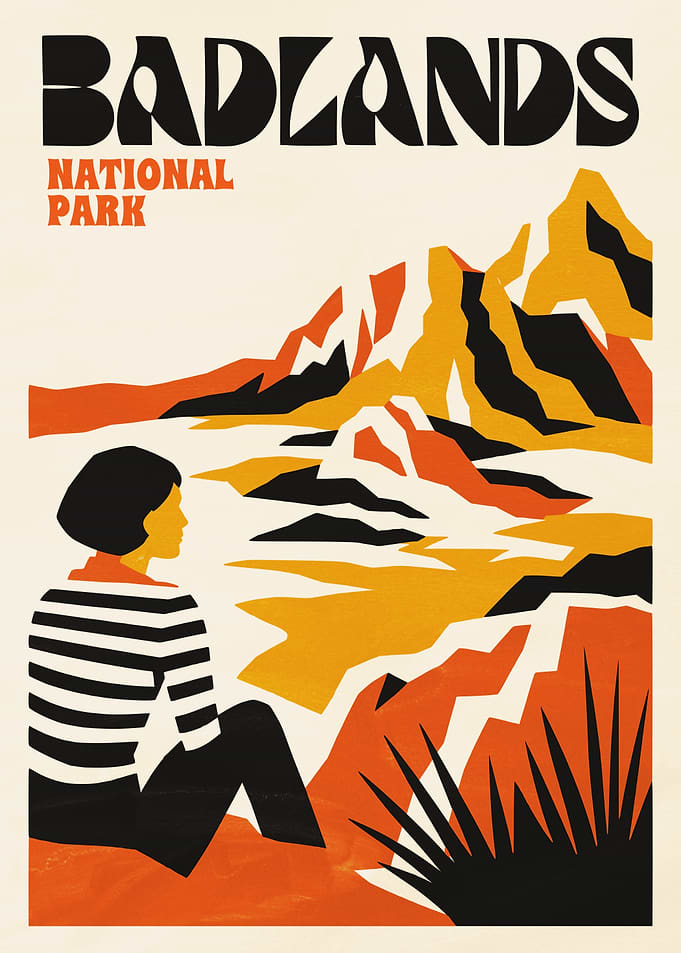 Badlands National Park Vintage Poster
