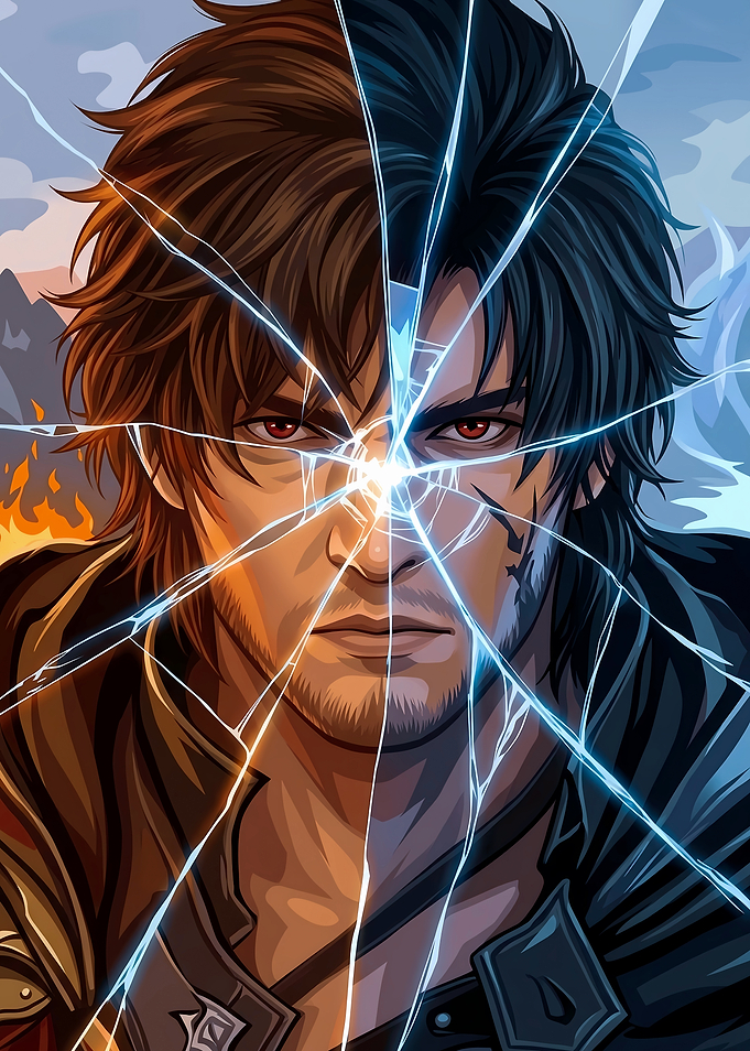 Dual-element Warrior Portrait
