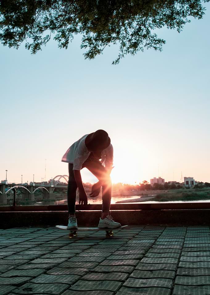 Skateboarder at Sunset