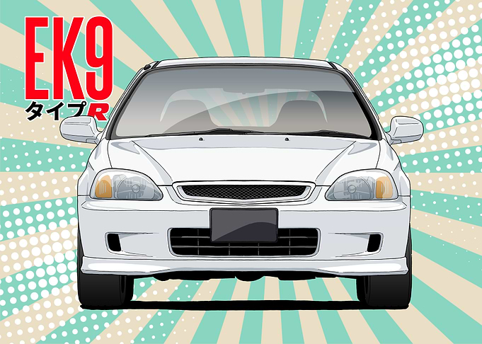 Honda EK9 Type R Car Illustration