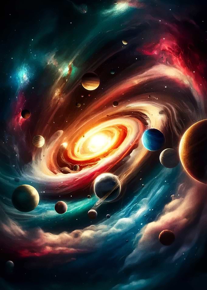 Cosmic Galaxy with Planets