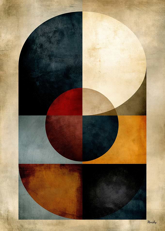 Japanese Zen Monument Geometry No. 44 – Quiet Luxury Abstract Wall Art