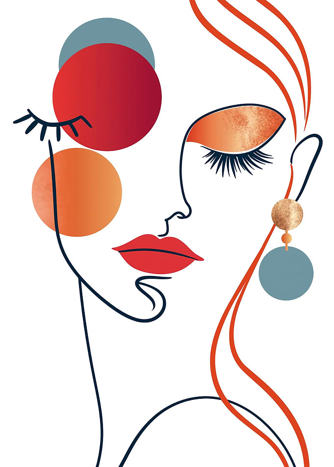 Abstract Face with Geometric Shapes