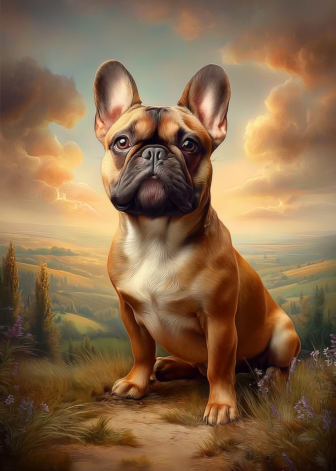 French Bulldog in a Landscape