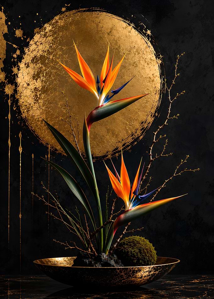 Golden Sun and Bird of Paradise arrangement