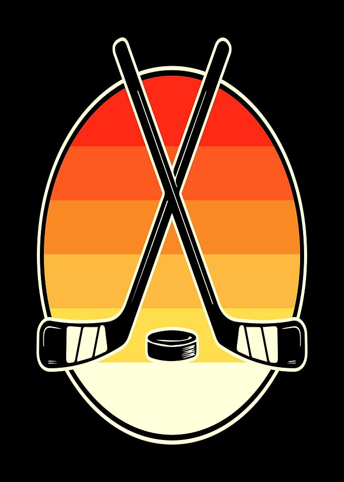 Retro Hockey Sunset Graphic