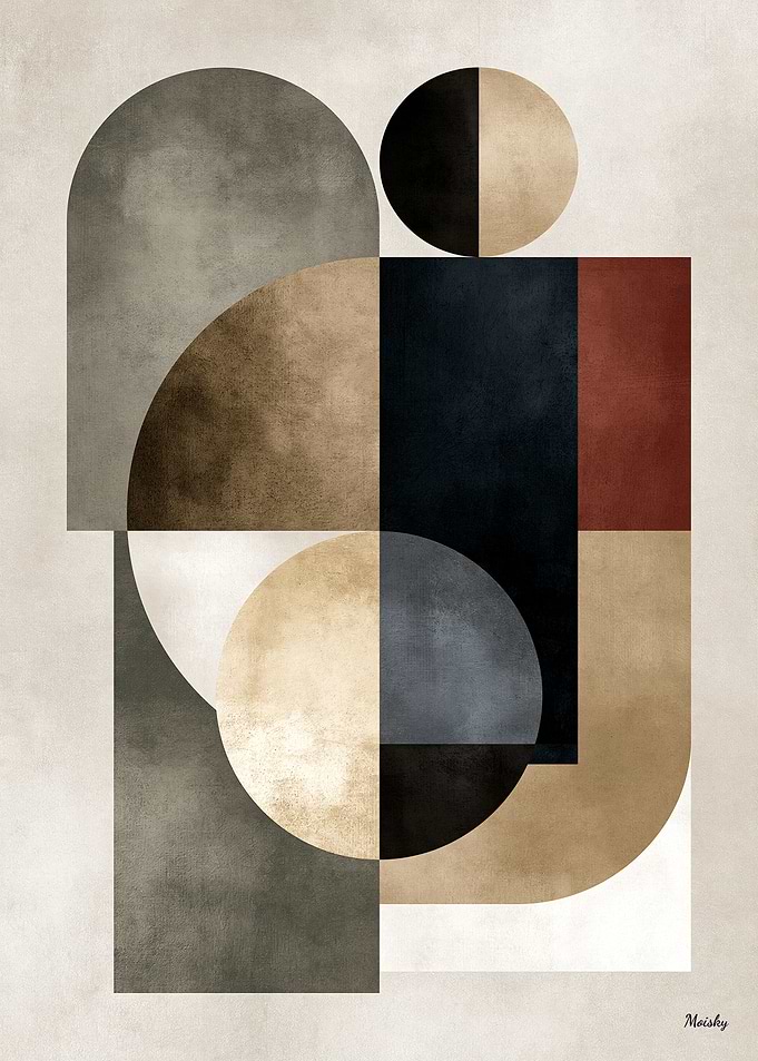 Japanese Modern Geometry No. 29 – Quiet Luxury Japandi Wall Art