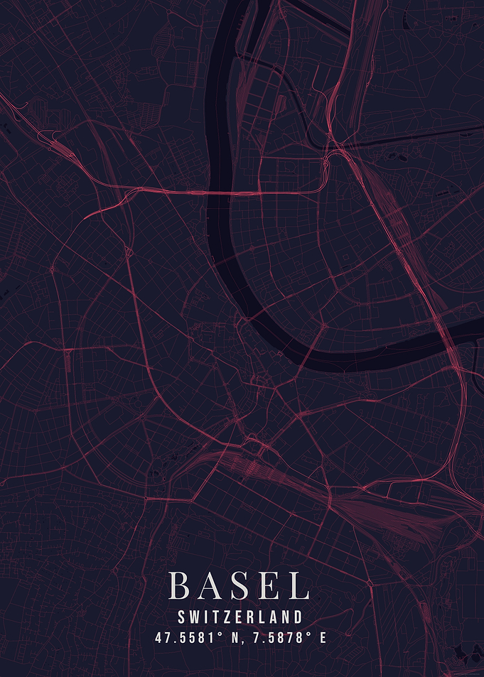 Basel Switzerland Map Art