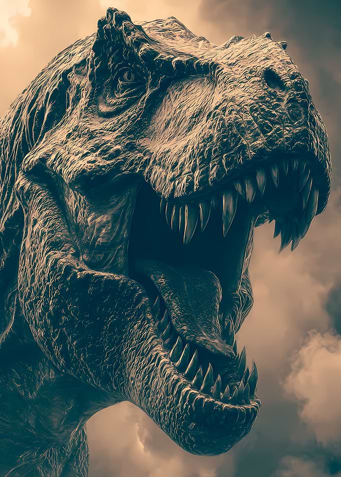 Close-up of a Tyrannosaurus Rex head