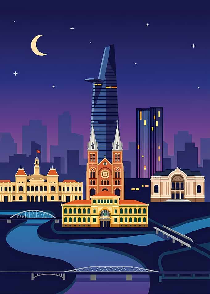 Ho Chi Minh City Skyline at Night