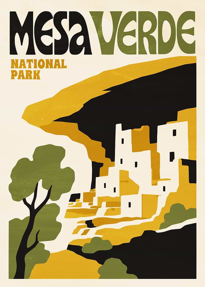 Mesa Verde National Park Vintage Poster