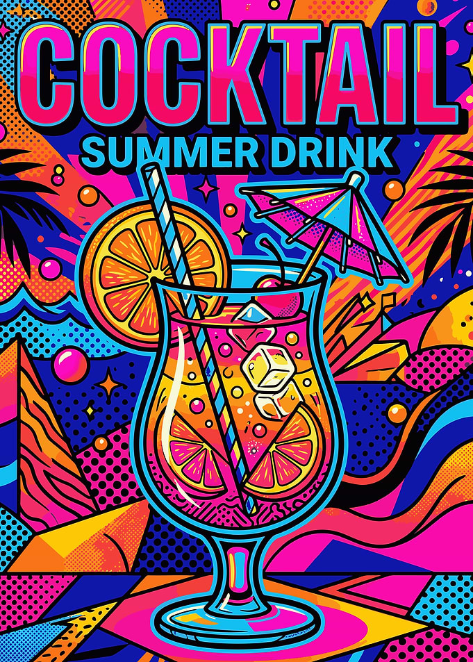 Vibrant Summer Cocktail Poster
