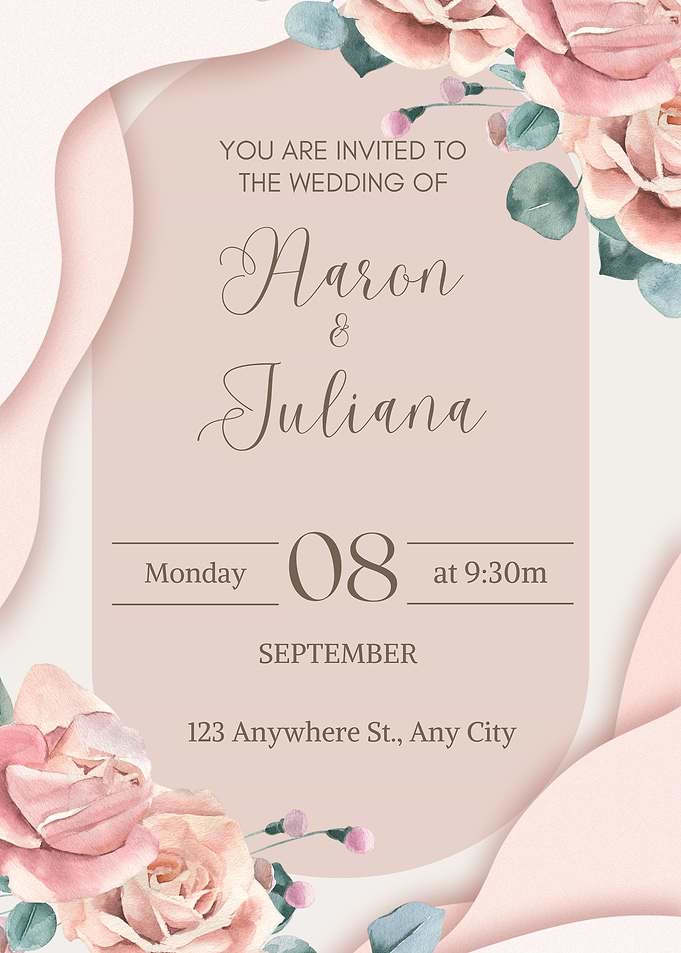 Wedding Invitation with Roses