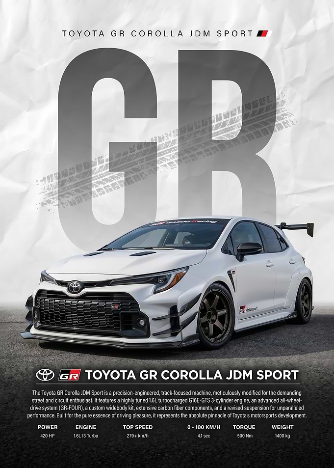 sleek white Toyota GR Corolla Sport