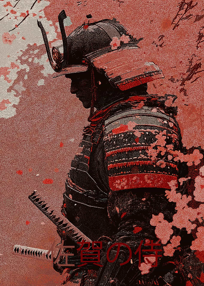 Samurai Warrior with Cherry Blossoms