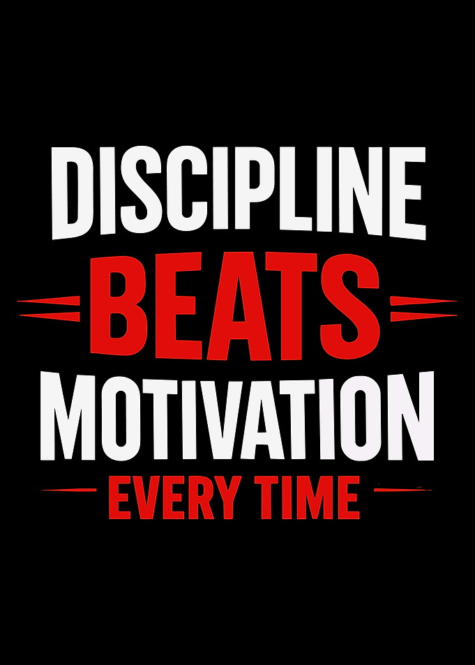 Discipline Beats Motivation Typography Poster Motivational Gym Wall Art
