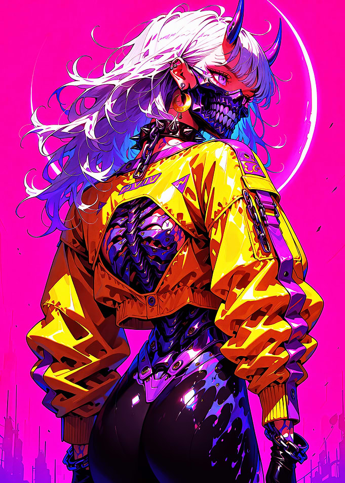 Cyberpunk Oni Girl