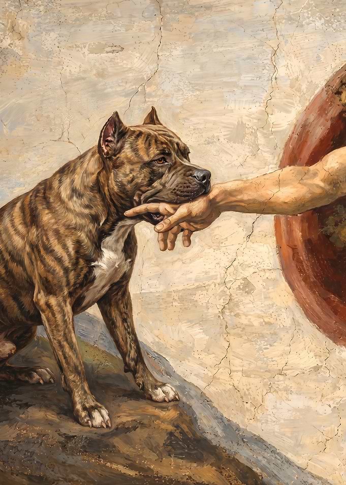 Dog and Hand in Renaissance Style