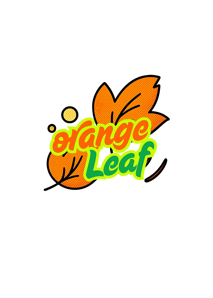 Orange Leaf Text Art