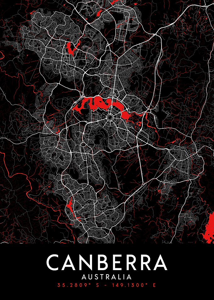 Canberra Dark Map