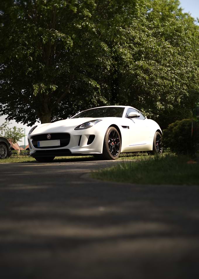 White Jaguar F-Type Coupe